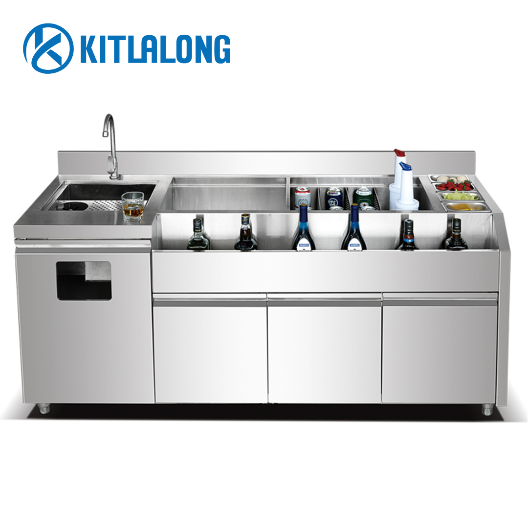 Изготовленная на заказ Высококачественная рабочая станция для коктейлей из нержавеющей стали 304, набор для бармена, шейкеры