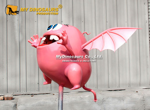 Statue de monstre chauve-souris rose de dessin animé, thème parc d'attractions MY DINO FD048 - Product Image 4