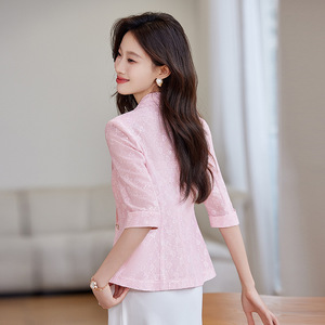 Women's Spring Casual Blazer Solid Color Polyester Anti-Wrinkle Slim Fit For Commute - Product Image 4