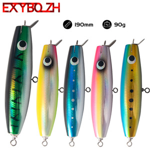 Señuelo de madera de 190mm y 90g para pesca en agua salada, cebo artificial para pesca en barco, simulación de pez. - Product Image 2