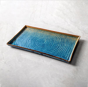 Vajilla Azul INS, Platos Rectangulares Esmaltados Nórdicos <span class=keywords><strong>con</strong></span> Diseño Moteado, Platos para Restaurante, Hotel, <span class=keywords><strong>Buffet</strong></span>, Platos Planos para <span class=keywords><strong>Sushi</strong></span> Japonés - Product Image 3