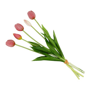 Ramo de Tulipanes Artificiales Xinlei, 5 Cabezas, de Goma Suave, Hidratante, para Decoración de Bodas, Hogar y Fotografía - Product Image 5