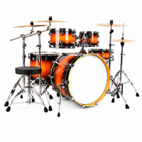 Nouveau produit, batterie acoustique en métal de haute qualité, 5 pièces, kit complet avec 4 cymbales, réglable et pliable, pour batteurs professionnels