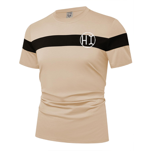 Fabricante de ropa, camisas de verano para hombre, camisetas de manga corta a juego de colores a la moda, camisa informal de poliéster con cuello redondo - Product Image 2