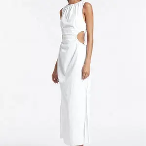 Tong Rui 2022 largo plus tamaño vestido elegante blanco personalizado de dama casual vestidos de verano vintage 100% ropa de abrigo, vestido Sexy para mujeres