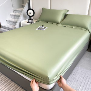 Draps de lit d'hôtel de luxe avec logo personnalisé, taille Queen, 200TC, coton, drap-housse avec bande élastique, écologique - Product Image 5