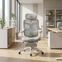 Chaise de bureau de luxe 360 °   Chaise de bureau ergonomique à dossier haut en maille avec accoudoirs pour ordinateur, idéale pour les cadres