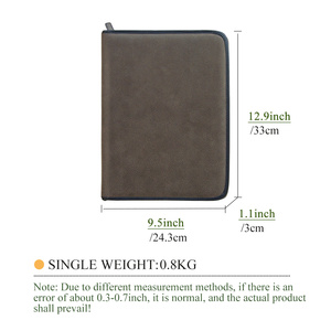 Carpeta de archivos con cremallera A4 ejecutiva Carpeta de presentación de cuero PU <span class=keywords><strong>para</strong></span> hombres y mujeres - Product Image 6