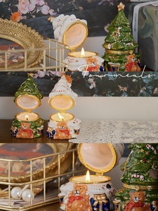 Fourmeals Petit Ours en Céramique <span class=keywords><strong>Arbre</strong></span> de Noë<span class=keywords><strong>l</strong></span> Cadeau Surprise - Pour une Ambiance Festive - Product Image 6