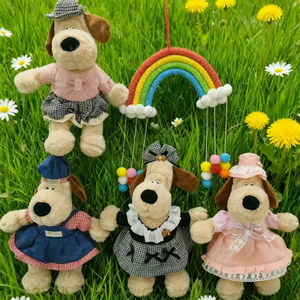 צעצוע כלב רך וחמוד בסיטונאות, בובת פרווה עם תלבושות מרובות, דמות מצוירת, מתנה לילדים, בנות ובנים - Product Image 1