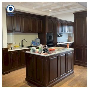 Gabinetes de Cocina de Madera Sólida <span class=keywords><strong>Natural</strong></span> Pintados con Pintura <span class=keywords><strong>Prima</strong></span> Lacquer, Acabado con Pintura Ecológica, con Encimera de Piedra - Product Image 3