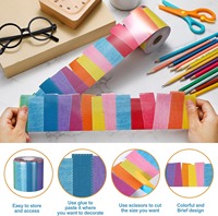 Autocollants adhésifs colorés à motifs imitation tissu pour loisirs créatifs de maternelle, décoration de tableau d'affichage et de tableau noir pour enfants