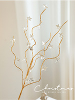 Branches d'étoiles de Noël dorées de luxe, pics d'étoiles en acrylique transparent pour sapin de Noël, décoration élégante pour la table de fête de Noël à la maison