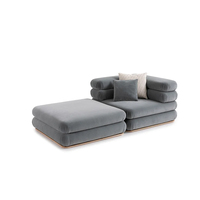 Juego de sofás de Villa modulares en forma de L de tela de peluche minimalista italiana de 6 plazas sofás nórdicos de salón modernos para el hogar de lujo