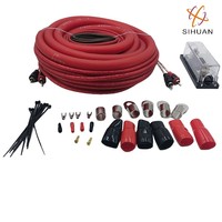 Özel Oto Stereo Amfi Subwoofer Kablosu CCA 0 Gauge Araç Ses Sistemi Amfi Montaj Kablolama Kiti 0 Gauge Amfi Kablolama Kiti 5M