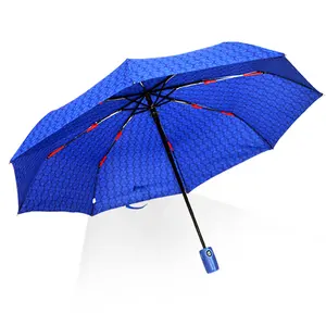 RST hohe qualität drei falten auto öffnen und schließen regenschirm rot rahmen einzigartige regen regenschirme anti-uv schutz regenschirm