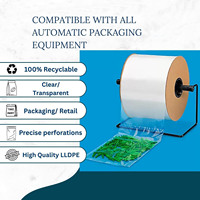 Sacs en plastique perforés pré-ouverts personnalisés insertion facile du produit avec un côté ouvert pour les ensacheuses manuelles ou automatiques