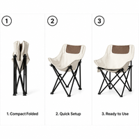 Nouvelle chaise lune portable en tissu Oxford épais avec cadre en acier au carbone, pliable, pour camping, pique-nique, pêche, avec sac de transport assorti