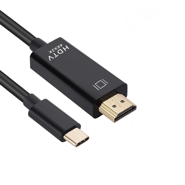 1.8M Type C to HDTV 4K 30HZ Adapter ABS USB 3.1 Type C 4K HDTV Adapter Cable Compatible with Projector PC McBook Pro Laptop