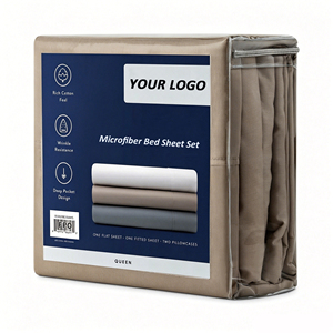 Ensemble de draps de lit d'hôtel en microfibre 1800 fils, luxe, doux, poches profondes, 4 pièces, sans plis, vente en gros directe usine OEM - Product Image 1