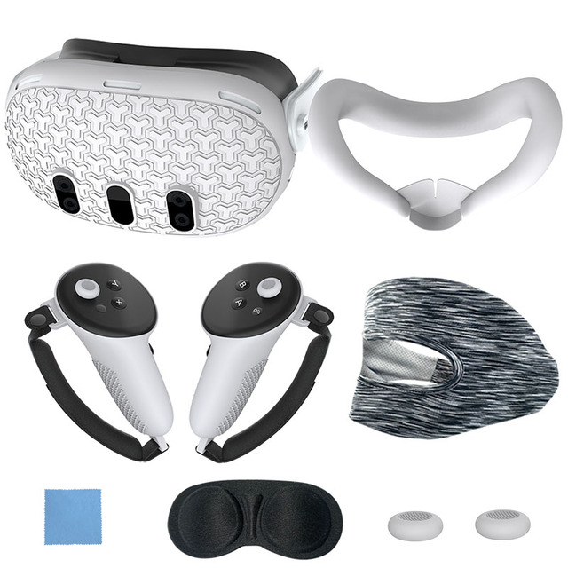7 Pieces Set Console Cover Controller Cover for Meta/Oculus Quest 3 Accessories VR Silicone Protective Cover