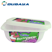 Envase de Plástico Rectangular de Pared Simple para Alimentos de 250g/500g con Impresión Personalizada, Tarrina para Mantequilla y Margarina con Tapa