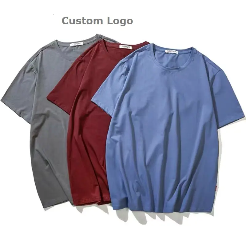 Groothandel Hoge Kwaliteit T-shirt Bulk Custom Logo Nek Etiketten Oversized-T-shirt Mannen Katoen Plain T-shirts Voor Afdrukken