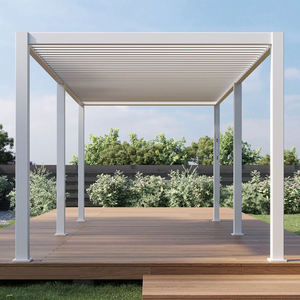Auvent de patio étanche pour l'extérieur de taille personnalisée 3x3 4x4 5x5 7.5x4 m Pergola manuelle en aluminium avec toit à ouverture rétractable - Product Image 1