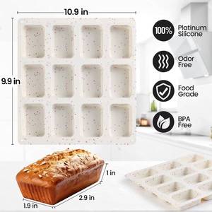 MUYULINS factory can customize 12-cup LFGB platinum-grade non-stick BPA-free silicone brownie cupcake tray muffin <b>cake</b> <b>tin</b> - Product Image 5