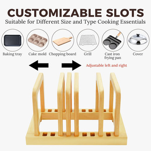 ชั้นวางเขียงไม้ไผ่ 4-7 ช่อง ปรับระดับได้ สำหรับจัดเก็บในครัว แบบตั้งพื้นอเนกประสงค์ - Product Image 2