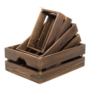 Cheap Wooden Gift Beer Wine Fruit Crate Wood Storage Box Basket Packing Decorative box best price