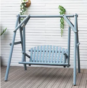 2021 حار بيع شخصين فناء حديقة الصلبة أرجوحة أرجوحة معلقة الخشب كرسي للاستعمال في المناطق الخارجية