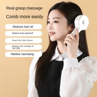 Nouvelle Brosse de Massage Électrique Sans Fil 2026 avec Batterie au Lithium Intégrée, Lumière Rouge, en Silicone, Applicateur d'Huile Capillaire Multifonction