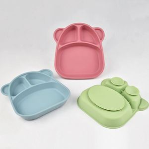 Plato de Silicona de Grado Alimenticio con Logotipo Personalizado, Antiderrames, Apto para Lavavajillas, Juego de Vajilla para Niños Pequeños, Color Personalizado - Product Image 1