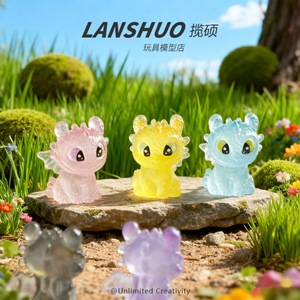 Rainbow Candy DIY Creative Studio - Adorno de resina en miniatura con forma de animal, que brilla en la oscuridad, decoración para el hogar - Product Image 3