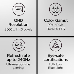 <span class=keywords><strong>Monitor</strong></span> da Gaming <span class=keywords><strong>Lenovo</strong></span> Legion 27QD-10 da 27 Pollici per Laptop e Desktop, HDMI+DP+USB, 99% sRGB+90% DCI-P3, 0.5ms, 2K QHD 240Hz, Schermo IPS - Product Image 3