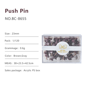 Лидер продаж, 120 шт., офисные стандартные нажимные булавки в пластиковой упаковочной коробке из розового золота, оптовая продажа, металлические нажимные булавки - Product Image 4