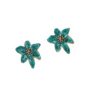Flower Stud <b>Earrings</b> Zinc Alloy Women's Party Jewelry <b>Green</b> Black Orange Purple Colorful Fashion <b>Earrings</b> - Product Image 5
