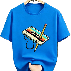 <span class=keywords><strong>T</strong></span>-<span class=keywords><strong>shirt</strong></span> graphique rétro avec cassette et crayon, années 80, années 90, nostalgie, musique <span class=keywords><strong>vintage</strong></span> - Product Image 6