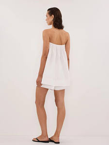 Débardeur en coton décontracté pour femme, style vacances à la française, sans bretelles, coupe droite, avec lien élastique, ample et polyvalent - Product Image 5