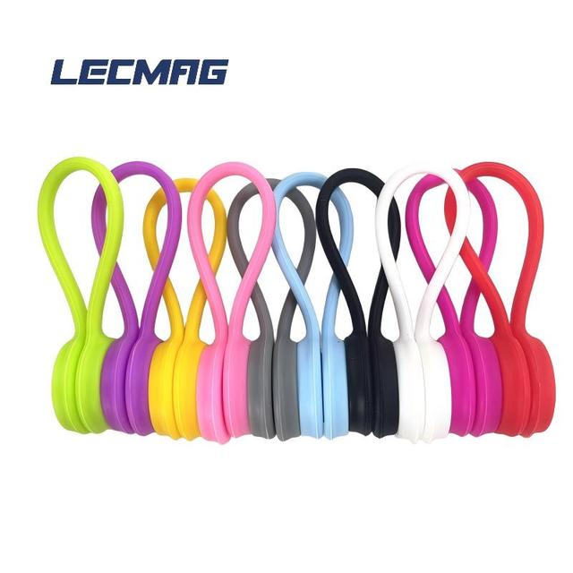 Wholesale OEM DIY Reusable Eco-Friendly Heat Resistant Silicone Magnetic Cable Ties