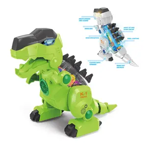 Hot Sale Newest Design Plastic Electric Dinosaur Toys Roar Walking Sound And Light Mechanical Dinosaur Robot Toy For Kid Boys