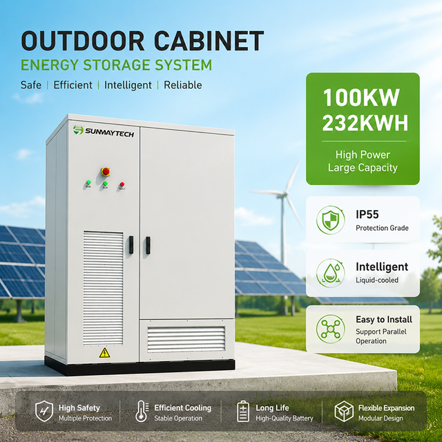 253kWh Hybrid BESS 125kW Inverter Energy Storage Cabinet with 10ms Seamless Switching SUNWAY