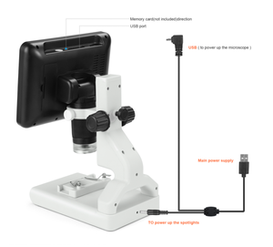 200X 7 "LCD 스크린 플라스틱 스탠드 학교 학생용 디지털 현미경 동전 보석상 - Product Image 6