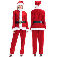 Weihnachtsmann-Kostüm Deluxe Rotes Samt-Weihnachtsoutfit für Erwachsene Männer Santa Xmas Anzug Neujahrsparty