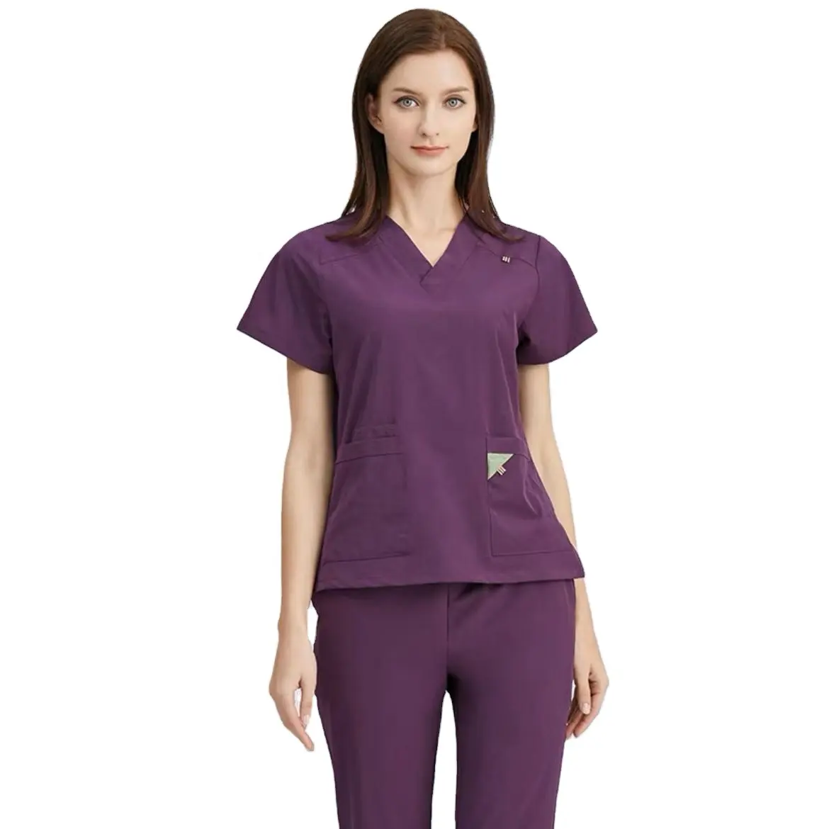 도매 가격 여성 의료 유니폼 세트 병원 간호사 의사 의료 작업 유니폼 스크럽 유니폼 세트