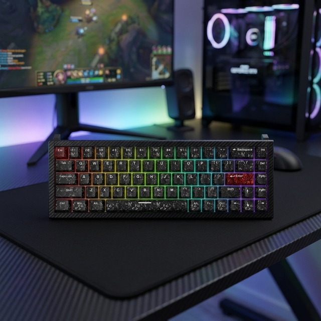 OEM CNC68 All-Aluminum Magnetic Shaft Gaming Keyboard Valorant Customized Low-Latency Carbon Fiber Keycap Mechanical Keyboard