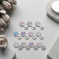 Implant Grade ASTM F136 Titane Coeur Labret Piercing Filetage Interne Dos Plat Boucle D'oreille De Mode Corps Bijoux pour Femmes Hommes