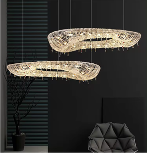 Modern European Hotel K9 <b>Crystal</b> <b>Chandelier</b> Wholesale New Oval Shape Pendant <b>Lights</b> in Stock - Product Image 4