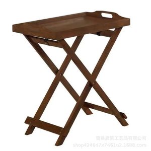 Wooden Folding Mini Outdoor <b>Table</b> Rectangular Solid Wood <b>Portable</b> Balcony Courtyard <b>Picnic</b> Coffee <b>Table</b> - Product Image 1